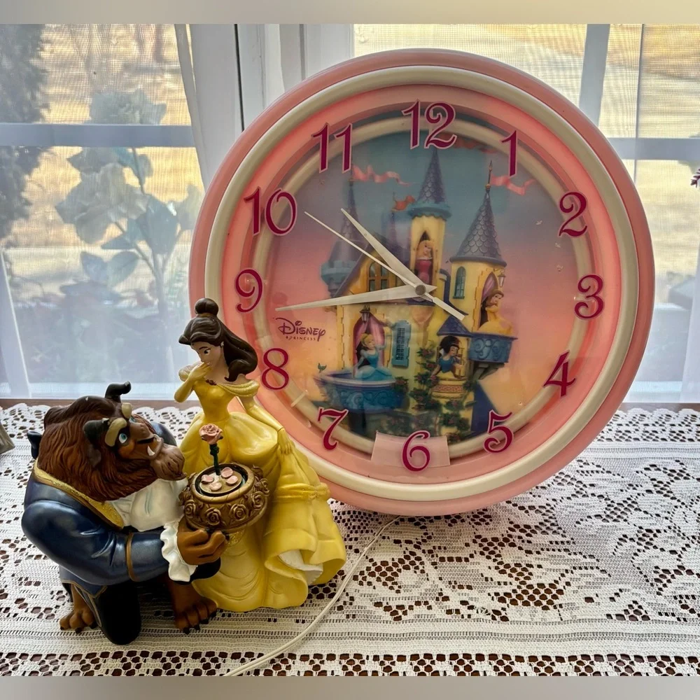 Disney Pink and Purple Illuminated Castle Wall Clock